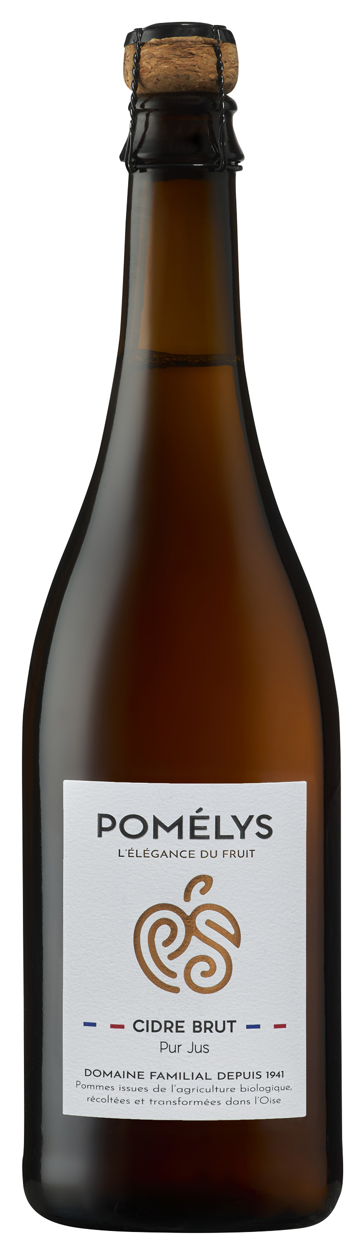 Bouteille de cidre brut bio Pomélys