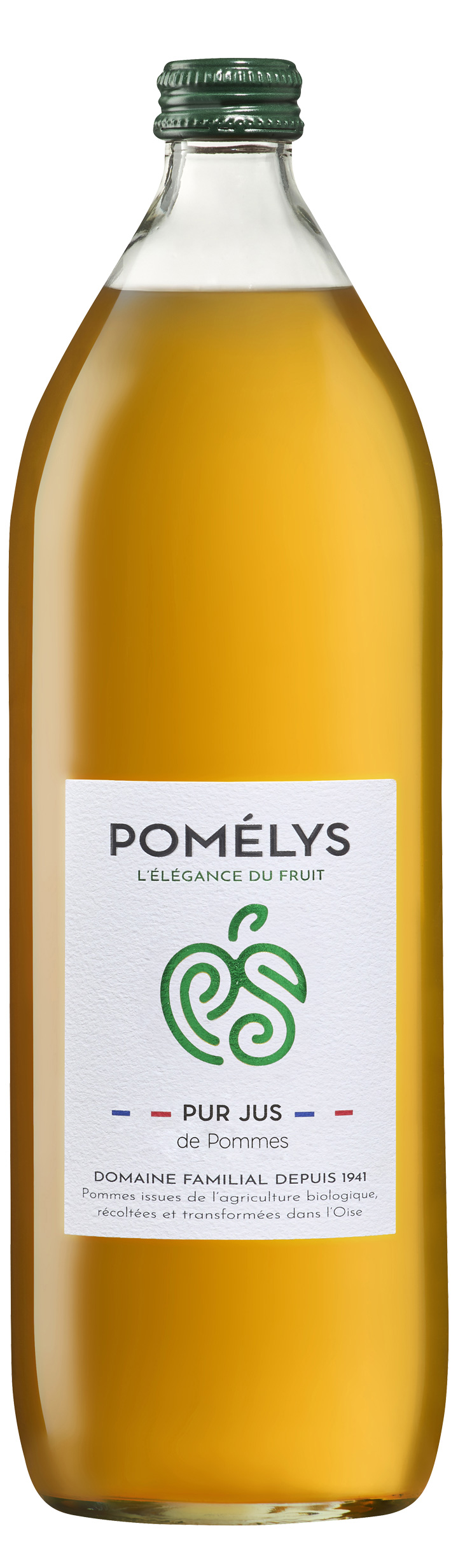 Bouteille de pur jus de pommes bio Pomélys
