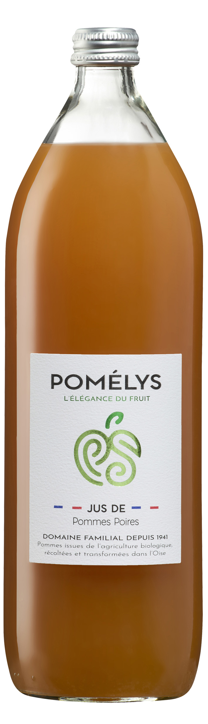 Bouteille de jus de pommes-poires bio Pomélys