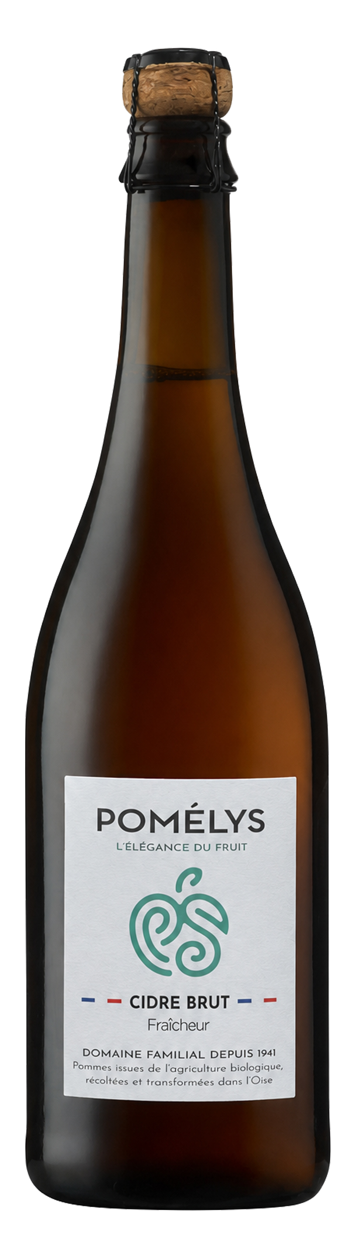 Bouteille de cidre brut Fraîcheur bio Pomélys